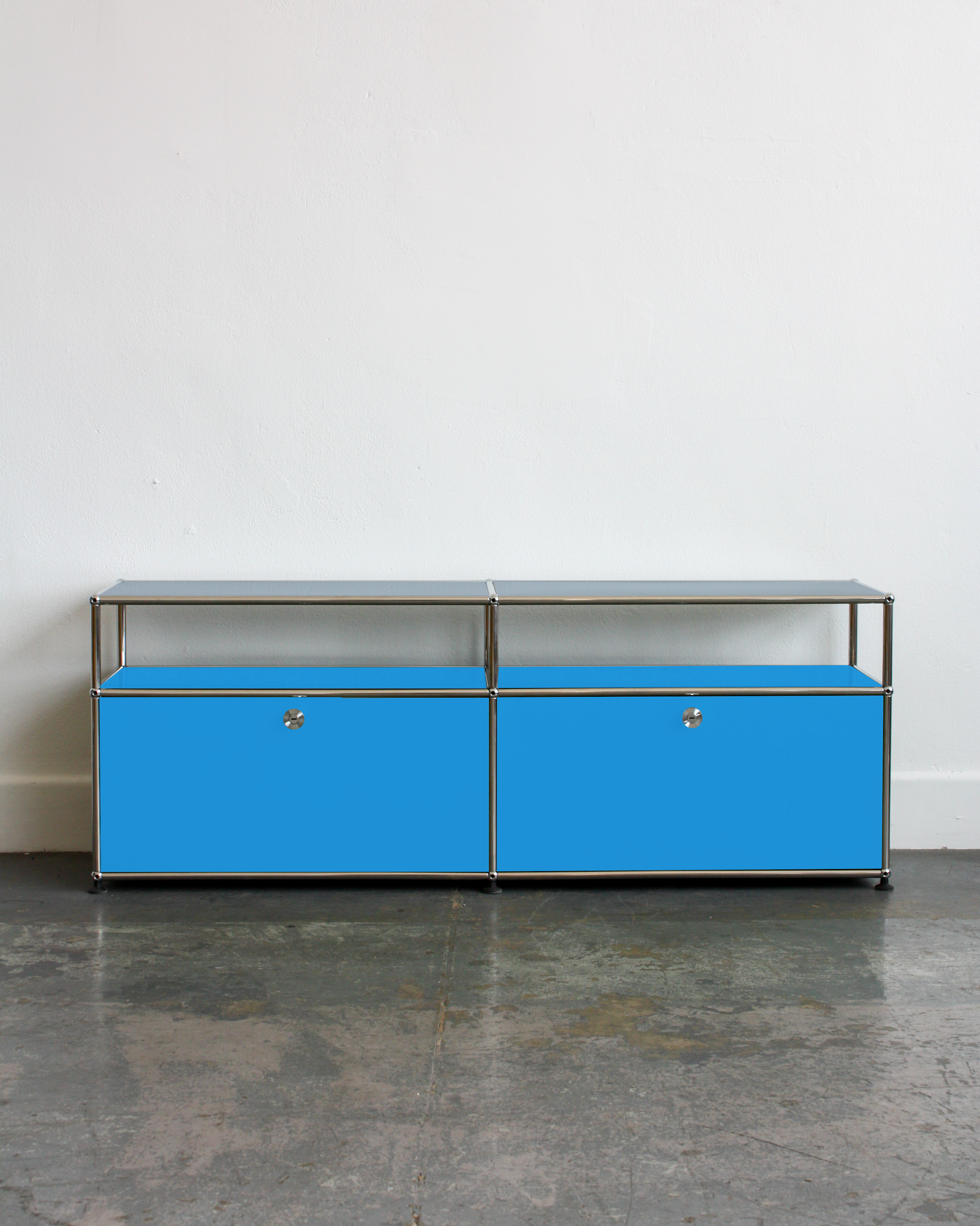 2-Panel Display Media Console - Stainless Steel