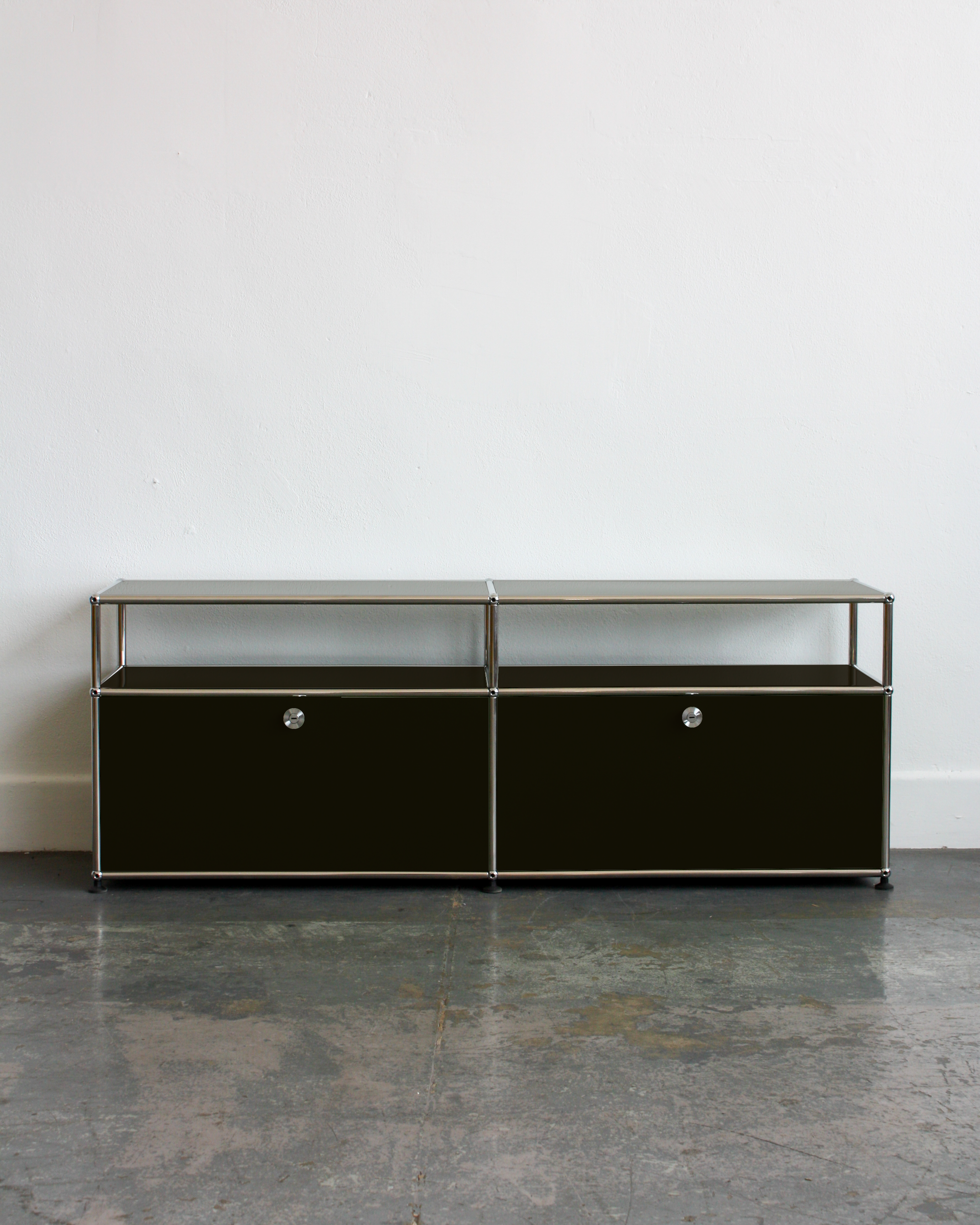 2-Panel Display Media Console - Stainless Steel