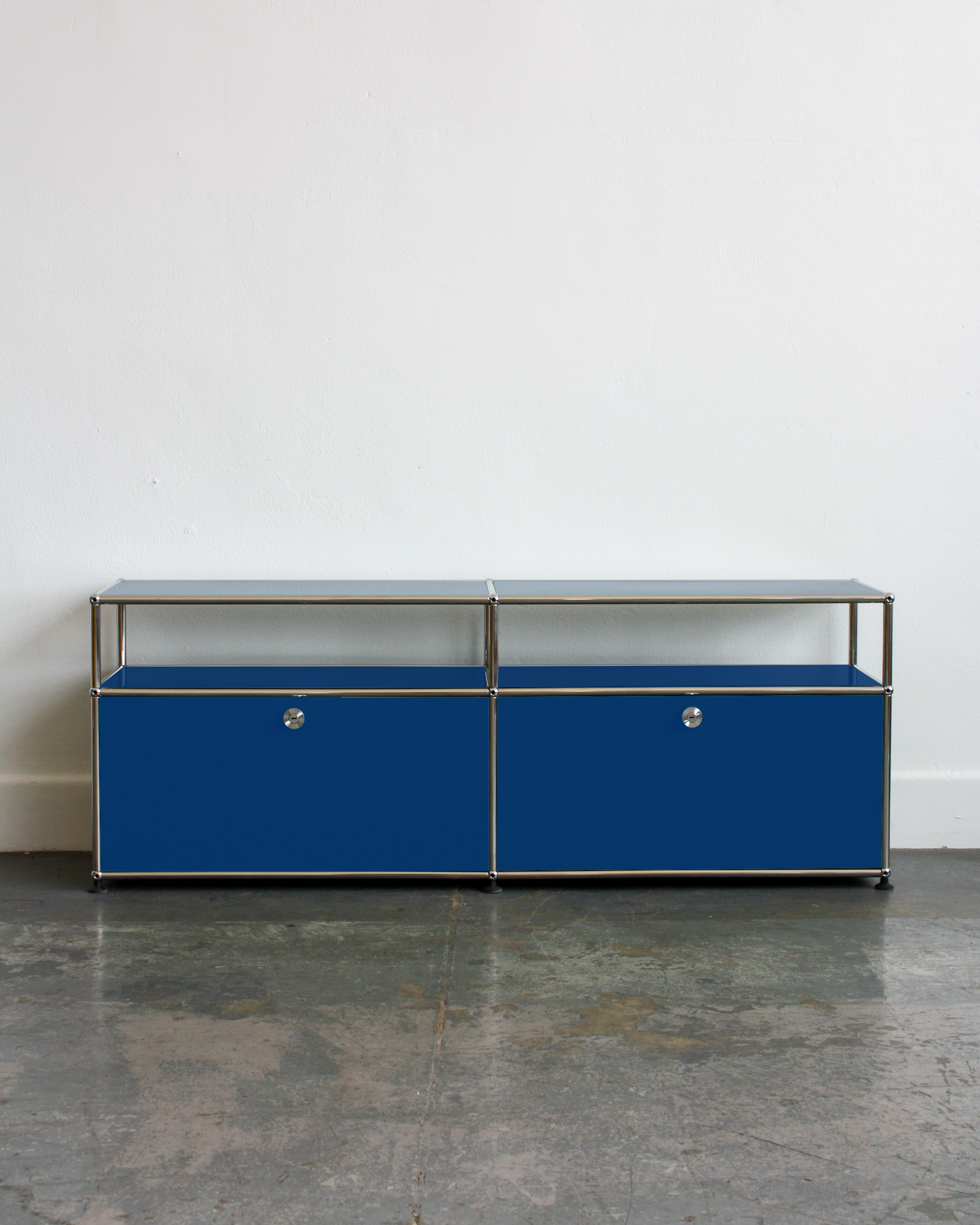 2-Panel Display Media Console - Stainless Steel