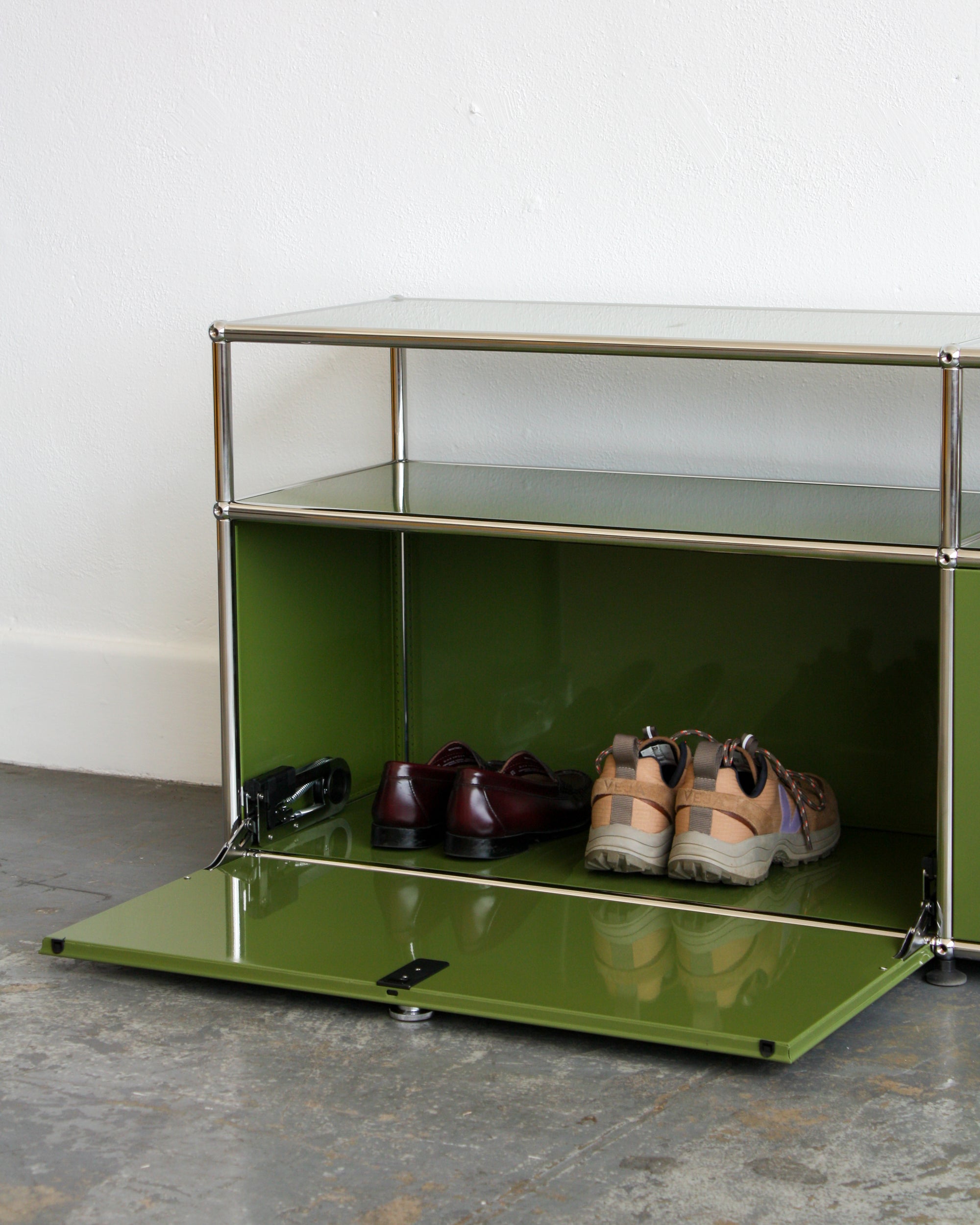 2-Panel Display Media Console - Stainless Steel