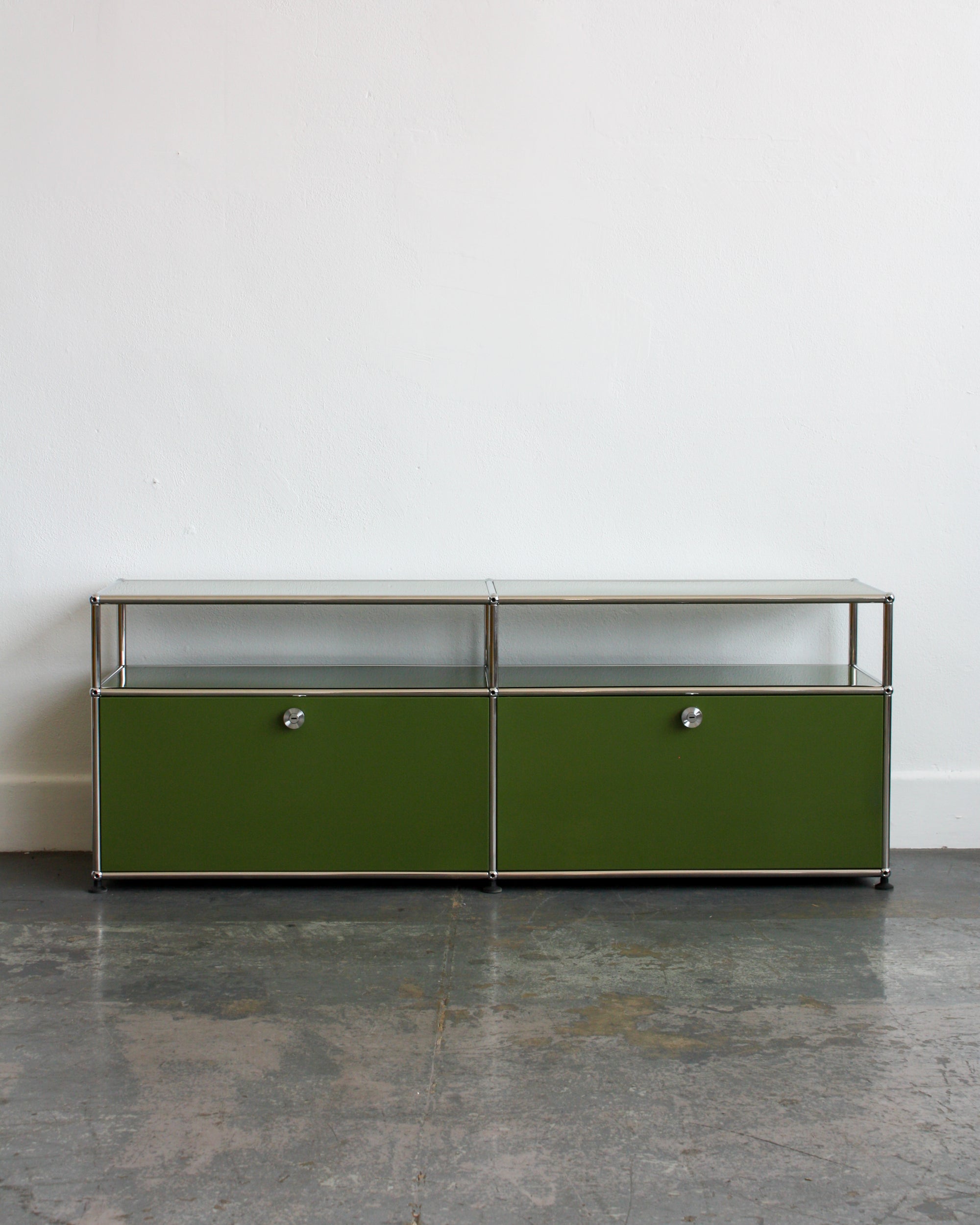 2-Panel Display Media Console - Stainless Steel