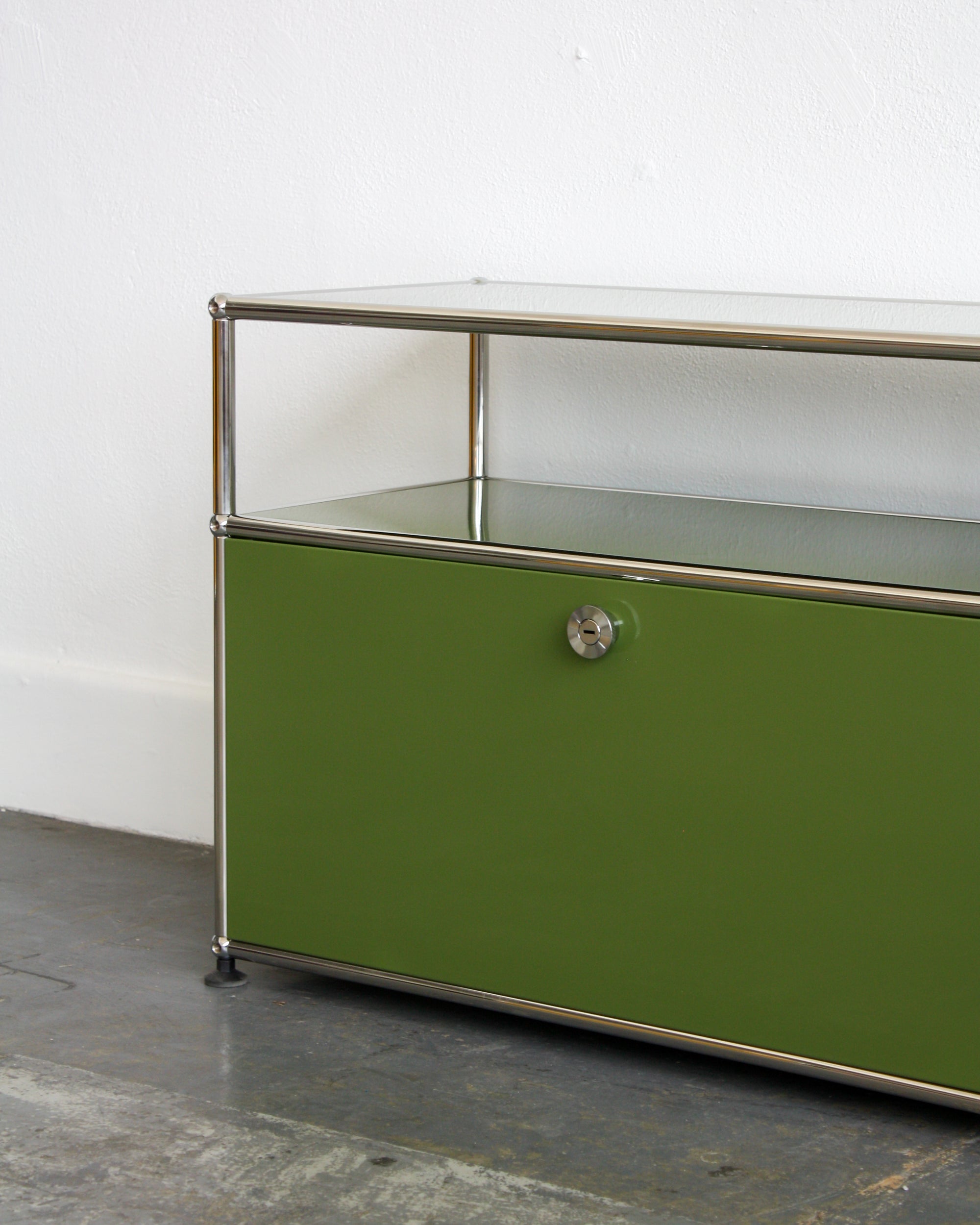 2-Panel Display Media Console - Stainless Steel