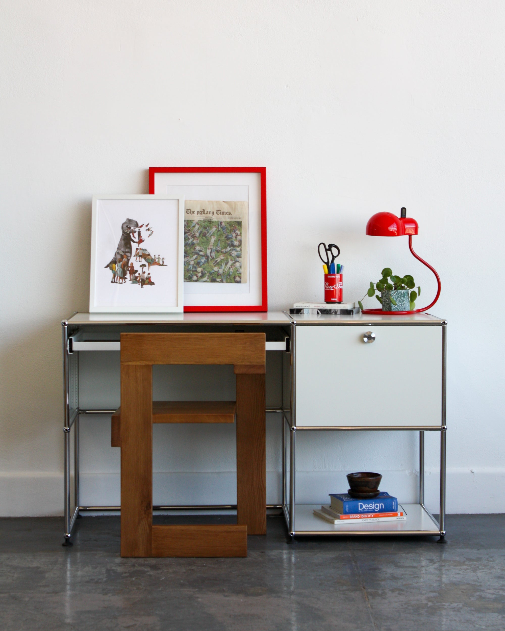 1 Drawer Desk - Stainless Steel