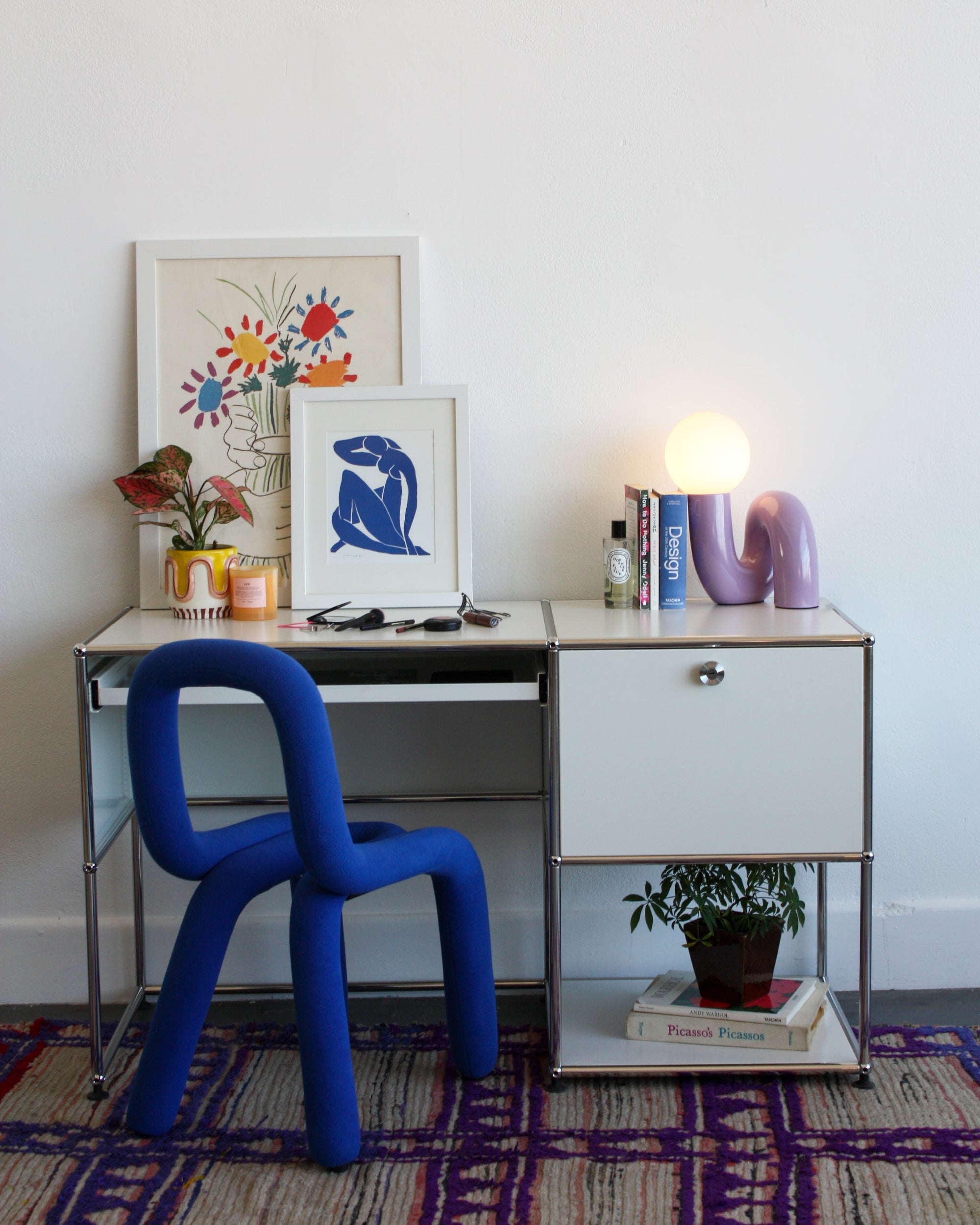 1 Drawer Desk - Stainless Steel