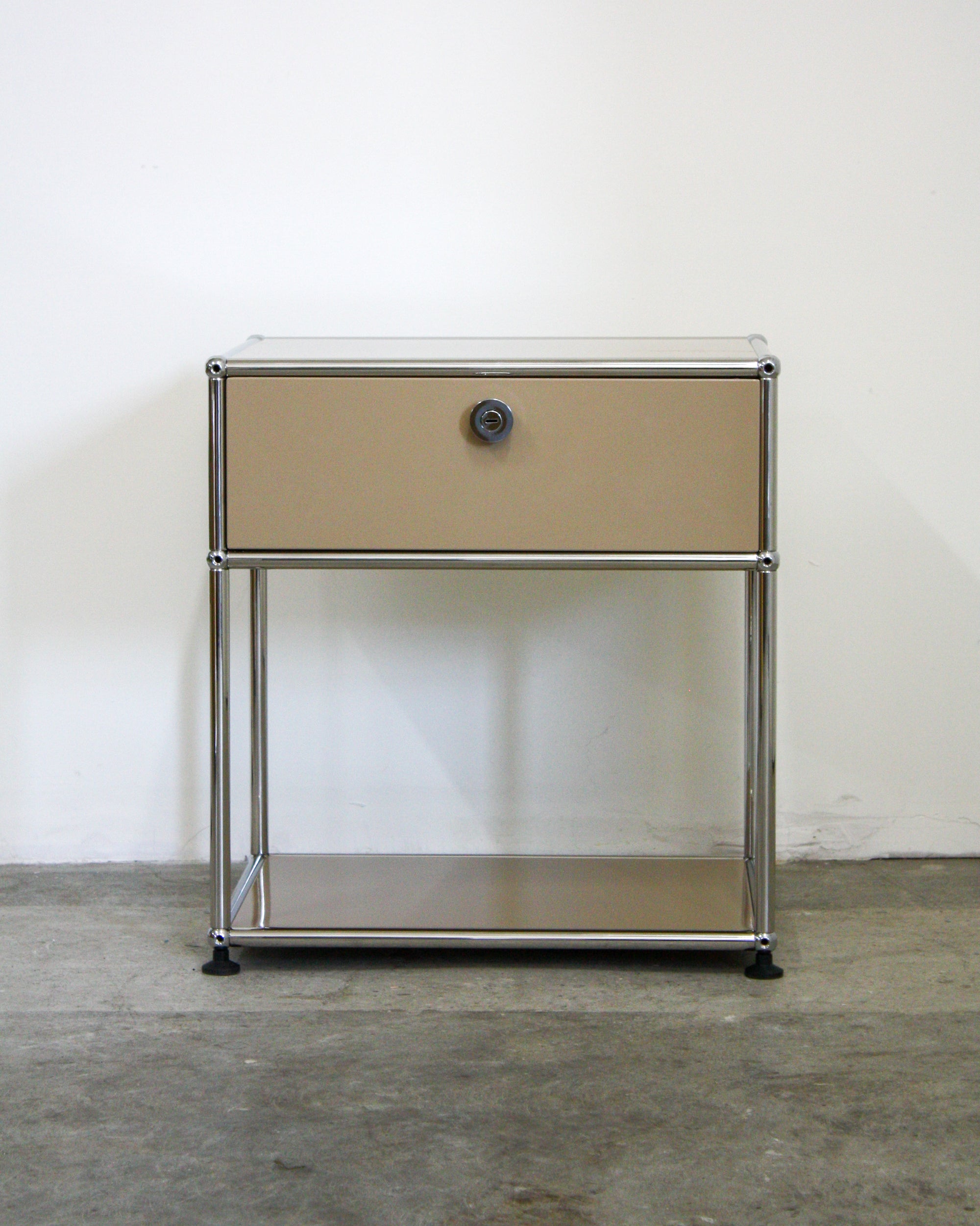 Nightstand Dupe with Drawer - Stainless Steel