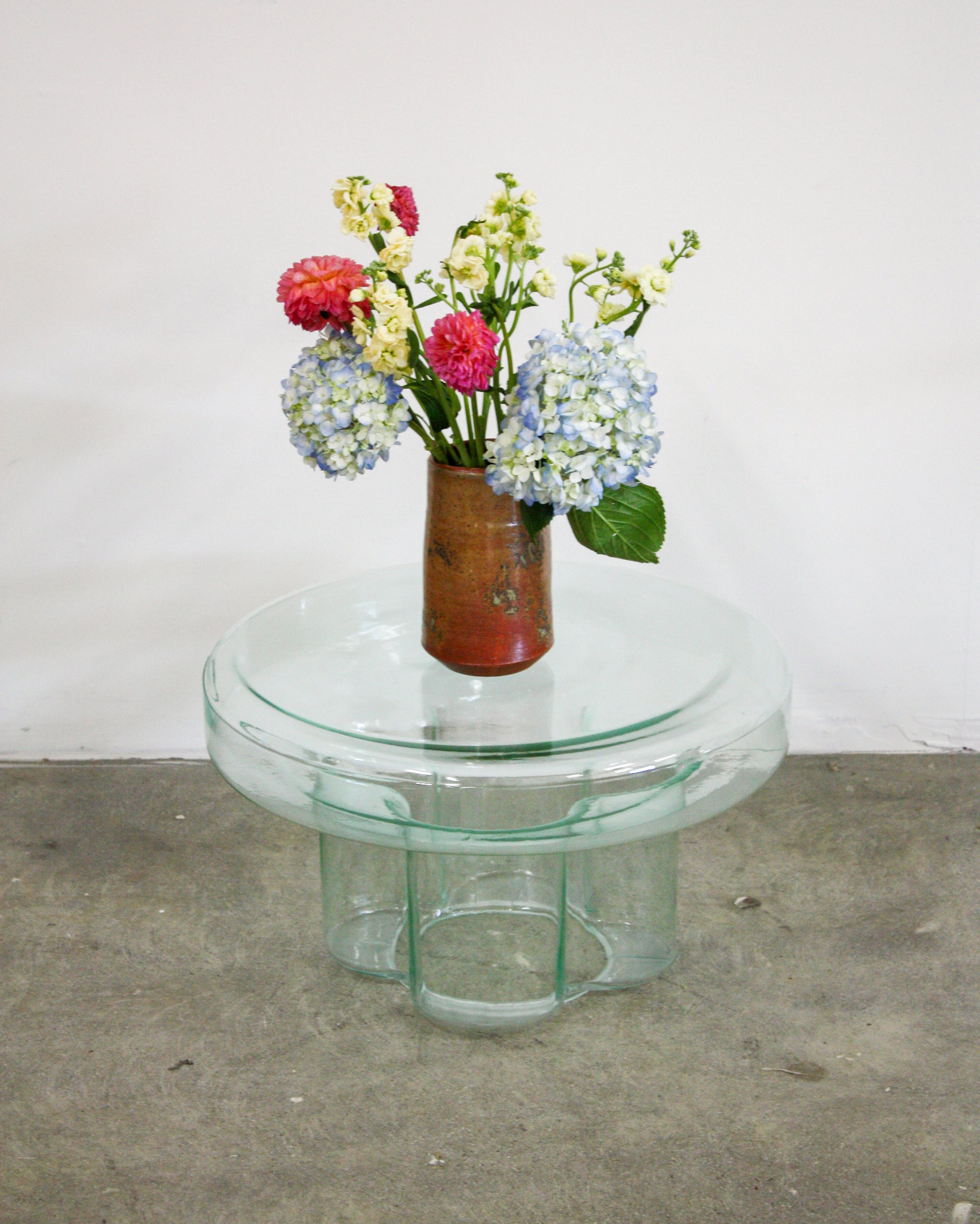 Wide Glass Soda End Table Dupe - Clear