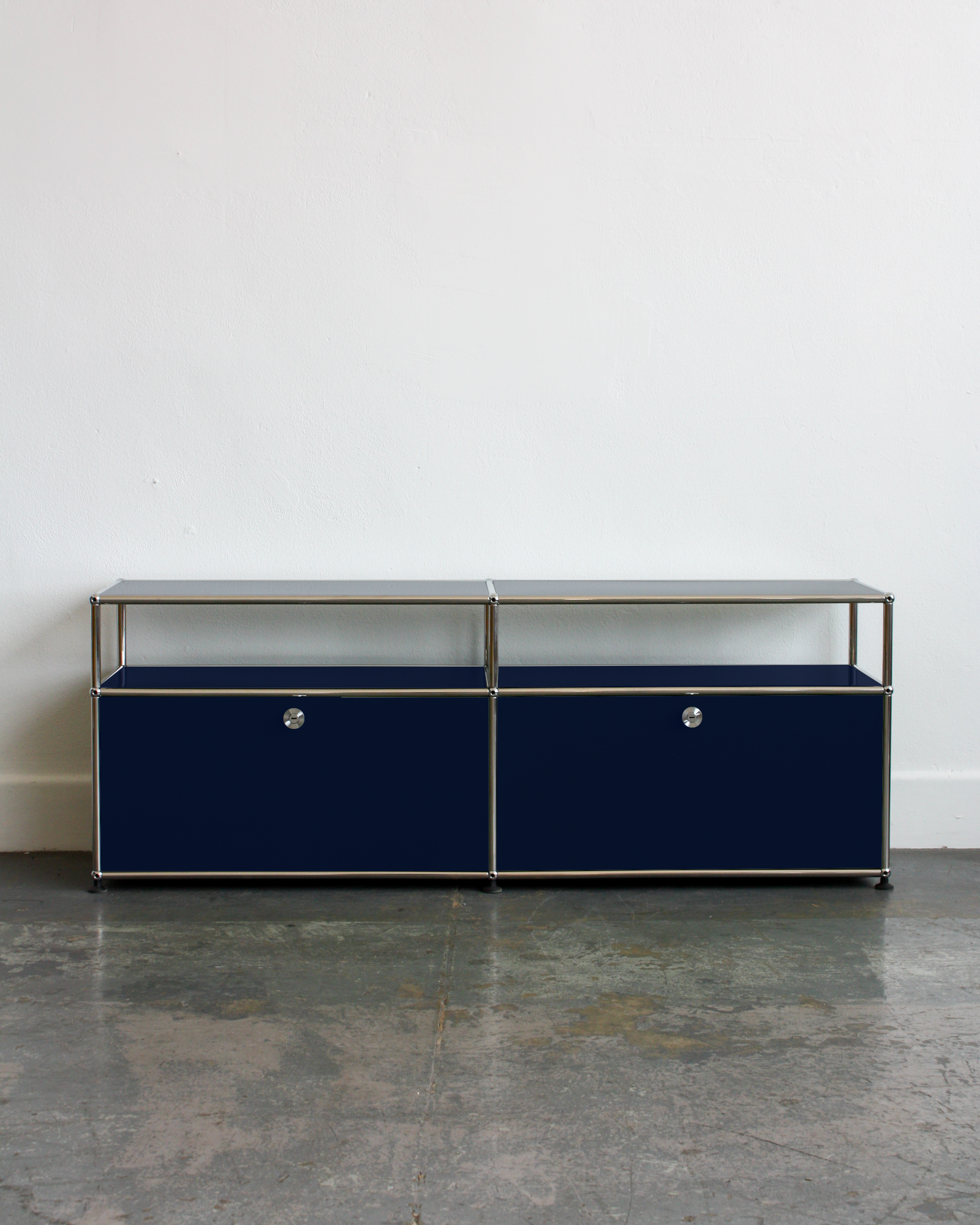 2-Panel Display Media Console - Stainless Steel