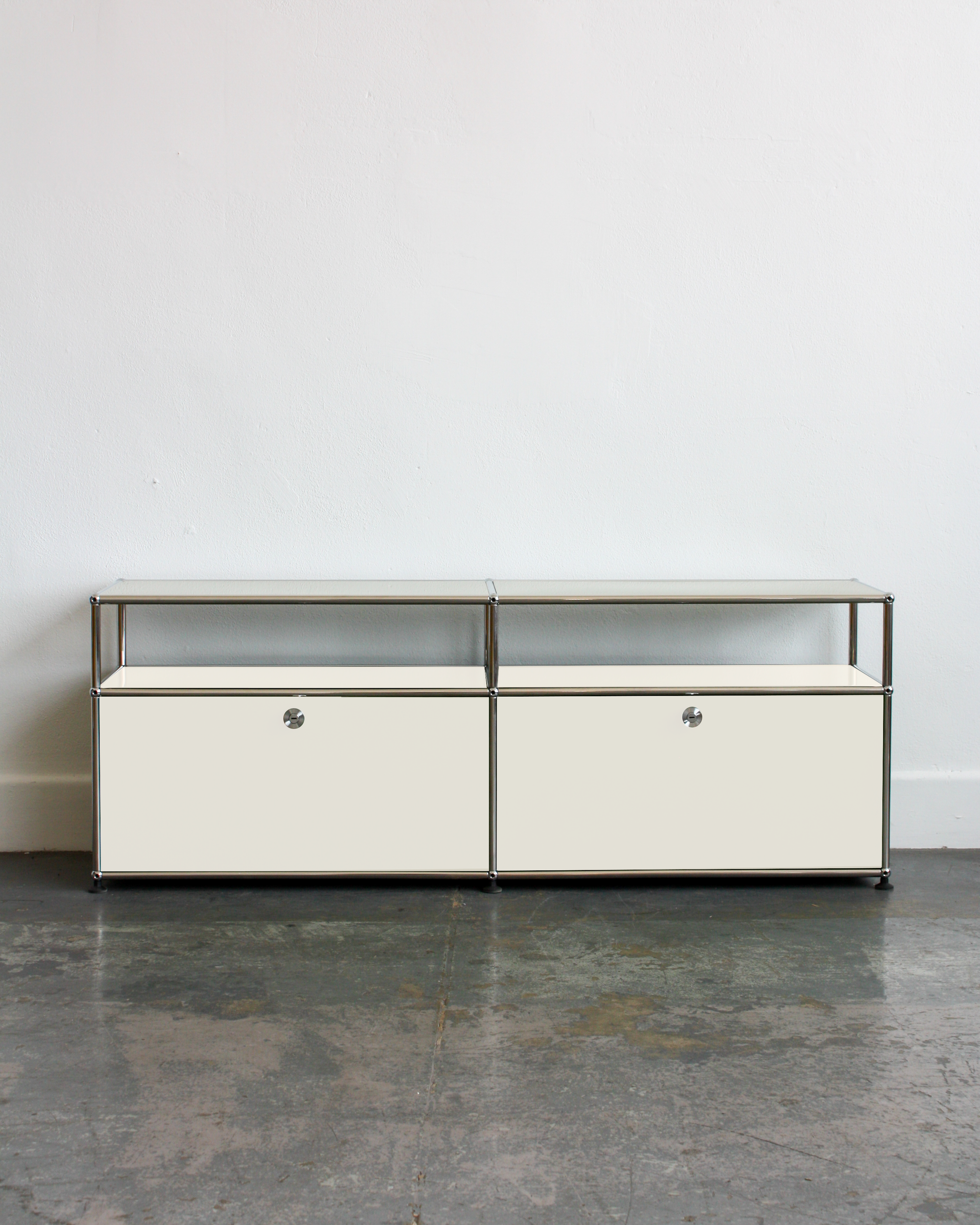 2-Panel Display Media Console - Stainless Steel