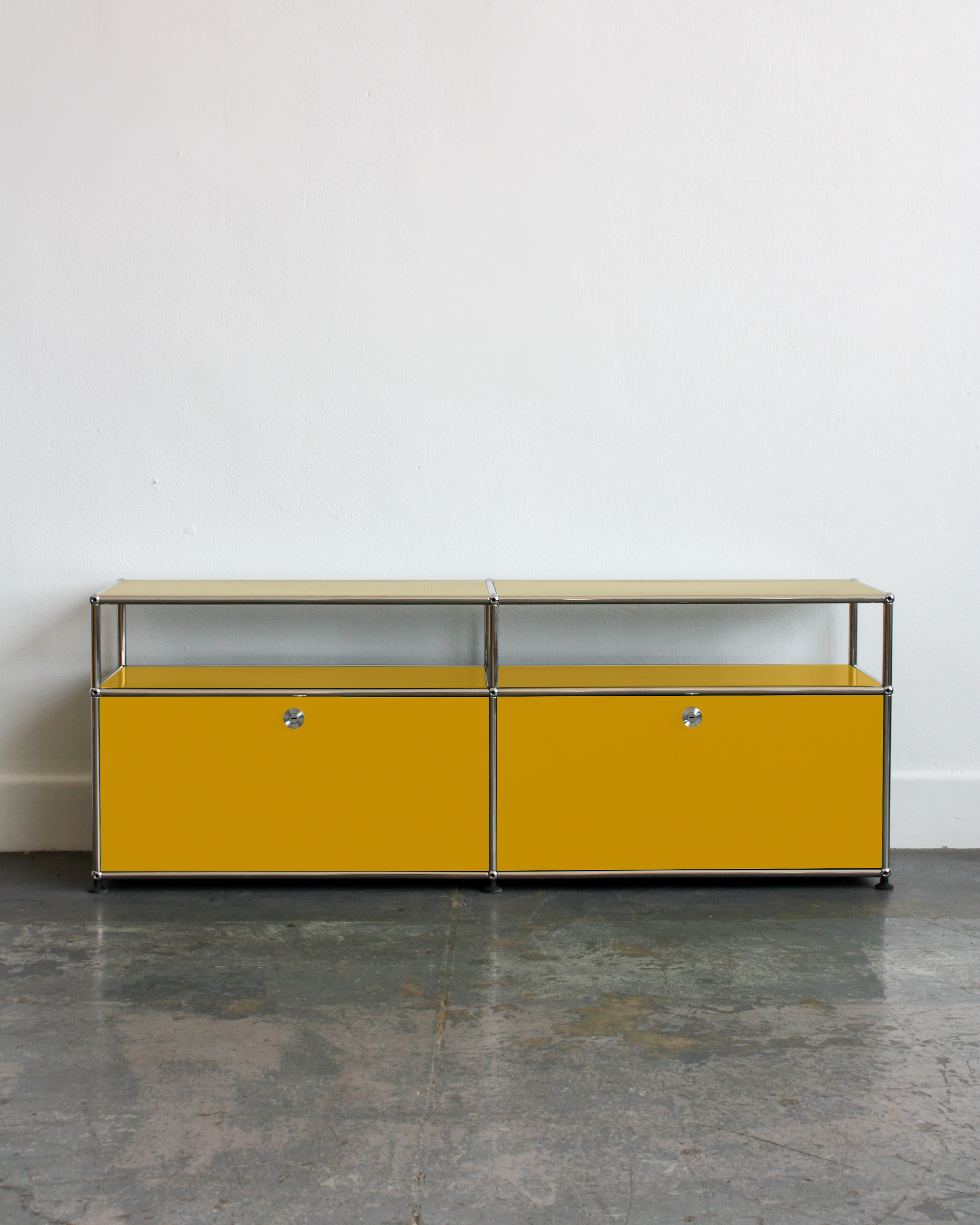 2-Panel Display Media Console - Stainless Steel